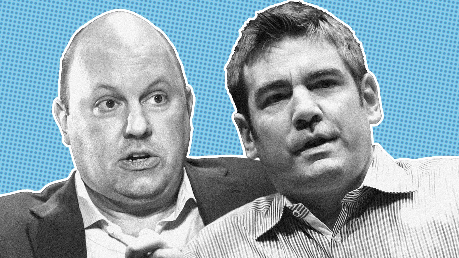 Marc Andreessen, left, and Chris Dixon. Photos by Bloomberg.
