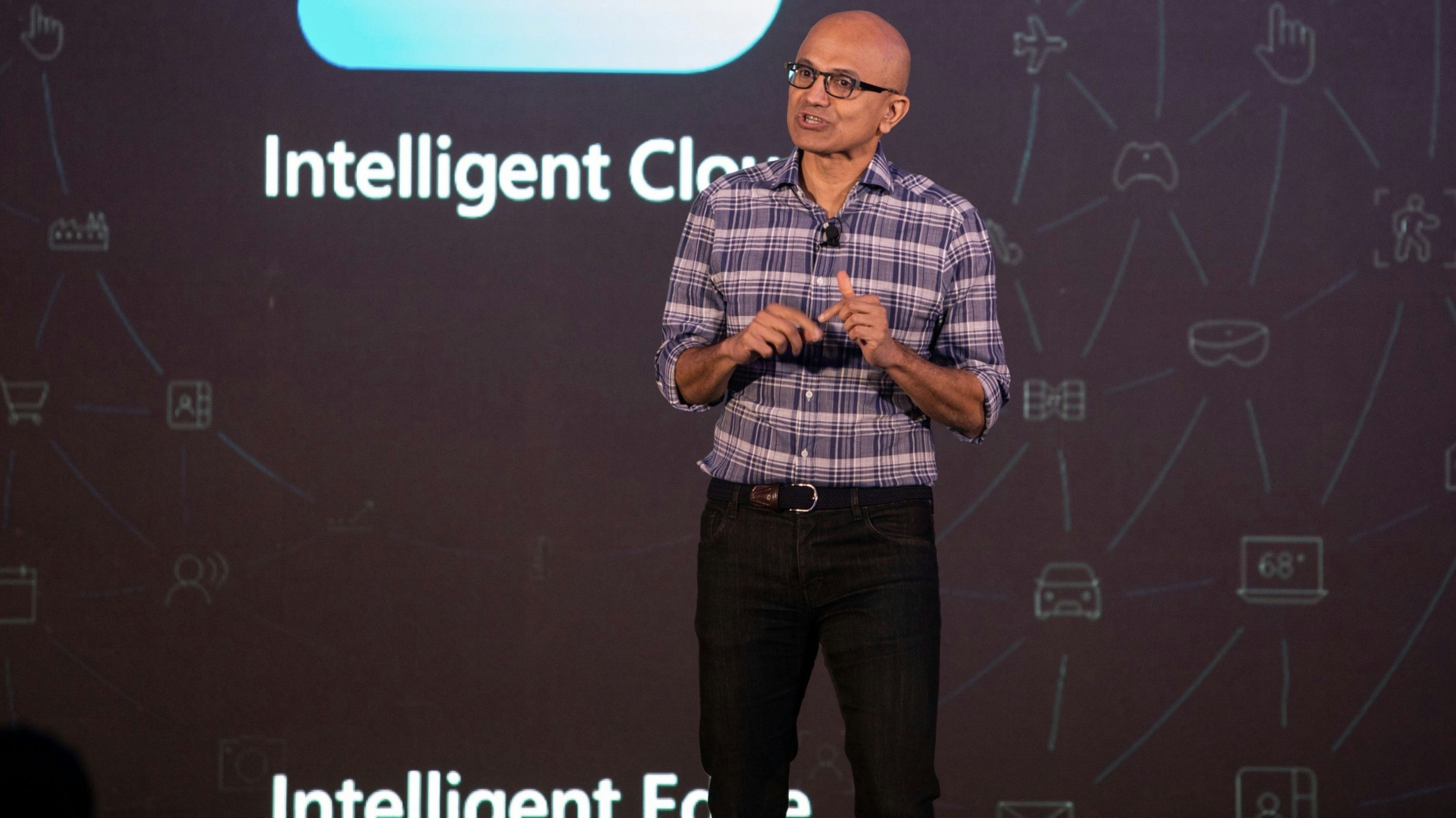 Microsoft CEO Satya Nadella. Photo by Bloomberg