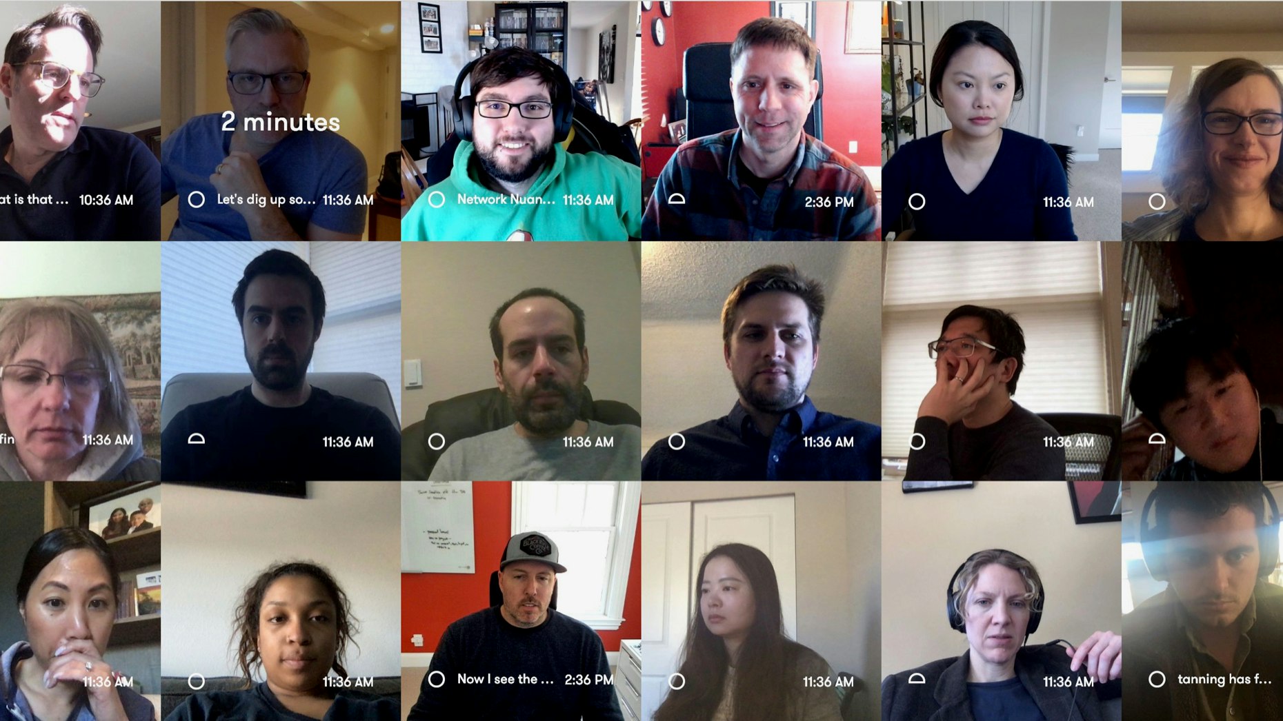 Employees of SoundCommerce in Sneek, a video chat app. Screenshot provided by SoundCommerce
