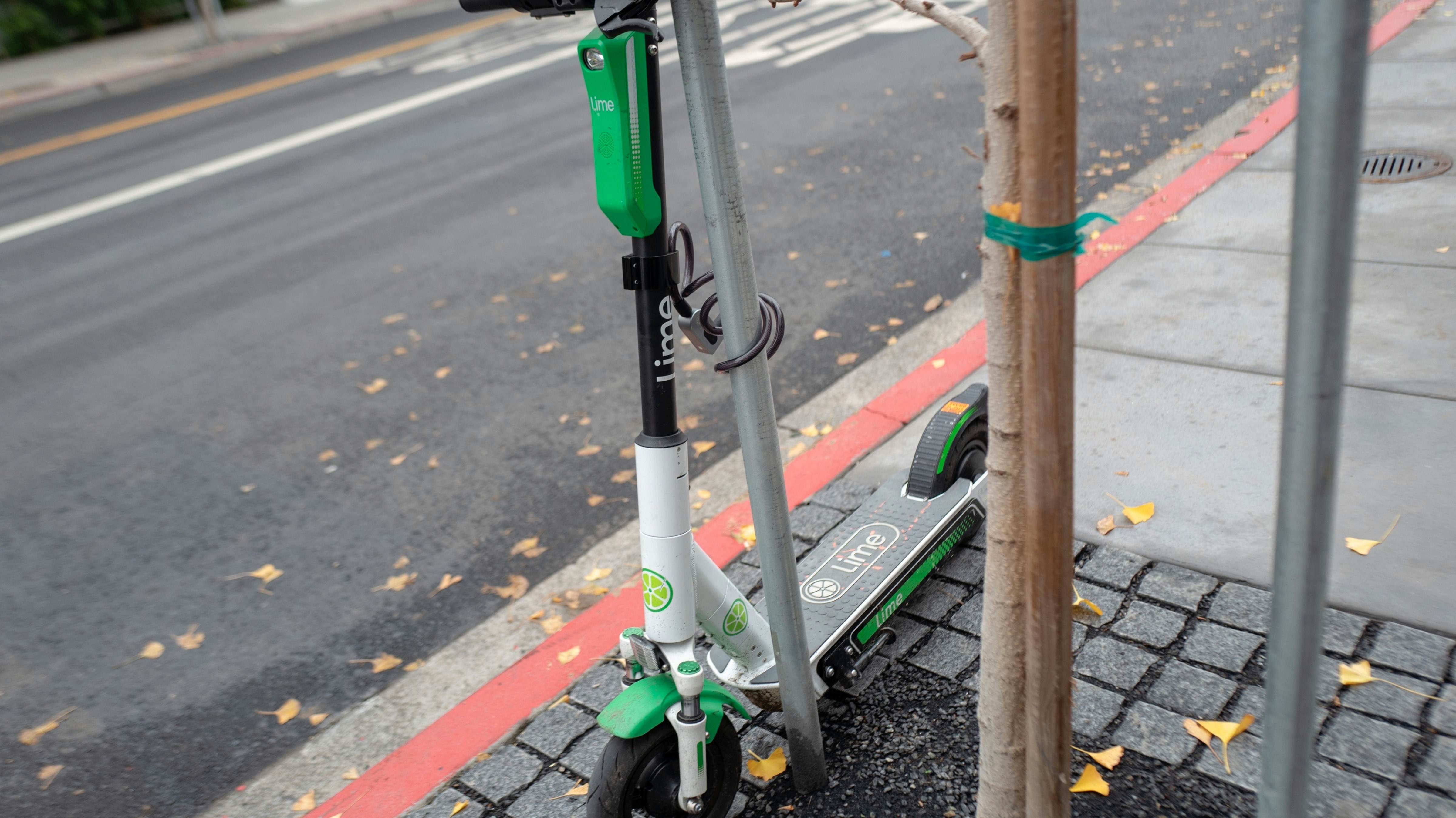 A Lime scooter in San Francisco last December. Photo by AP