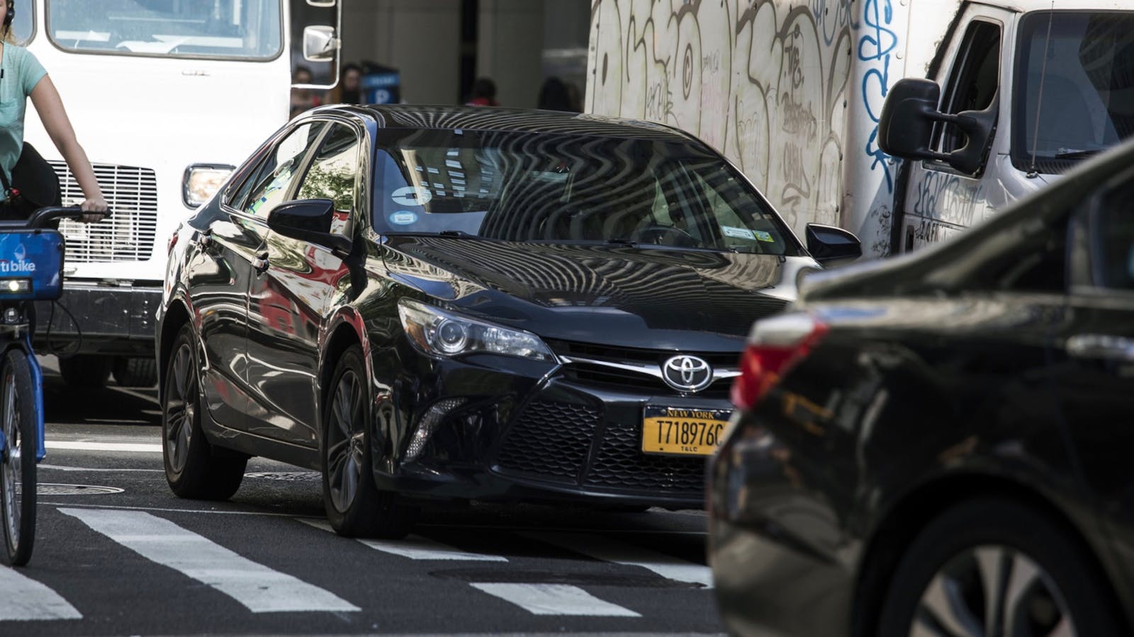 An Uber vehicle in New York City in 2018. Photo: Bloomberg