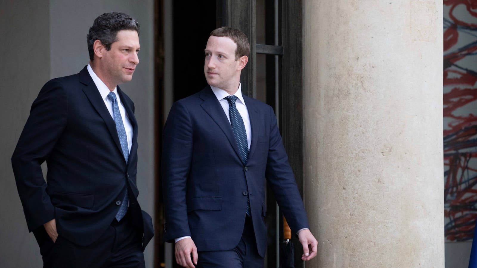 Facebook policy chief Joel Kaplan and CEO Mark Zuckerberg in 2018. Photo: Bloomberg