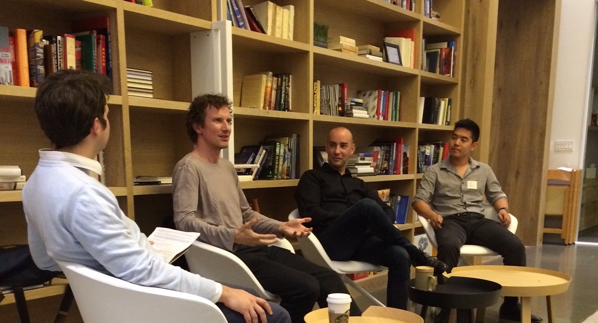 Left to right, Amir Efrati, Luke Nosek, Mark Palatucci and Paul Duan.