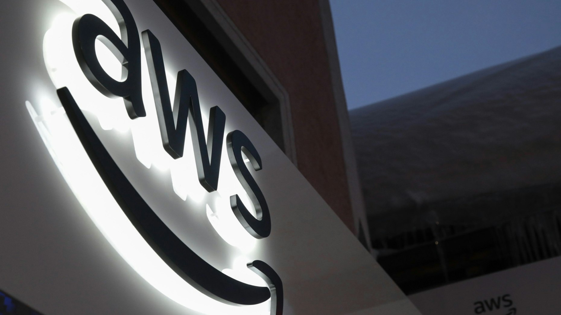 A logo for Amazon Web Services. Photo by Bloomberg 