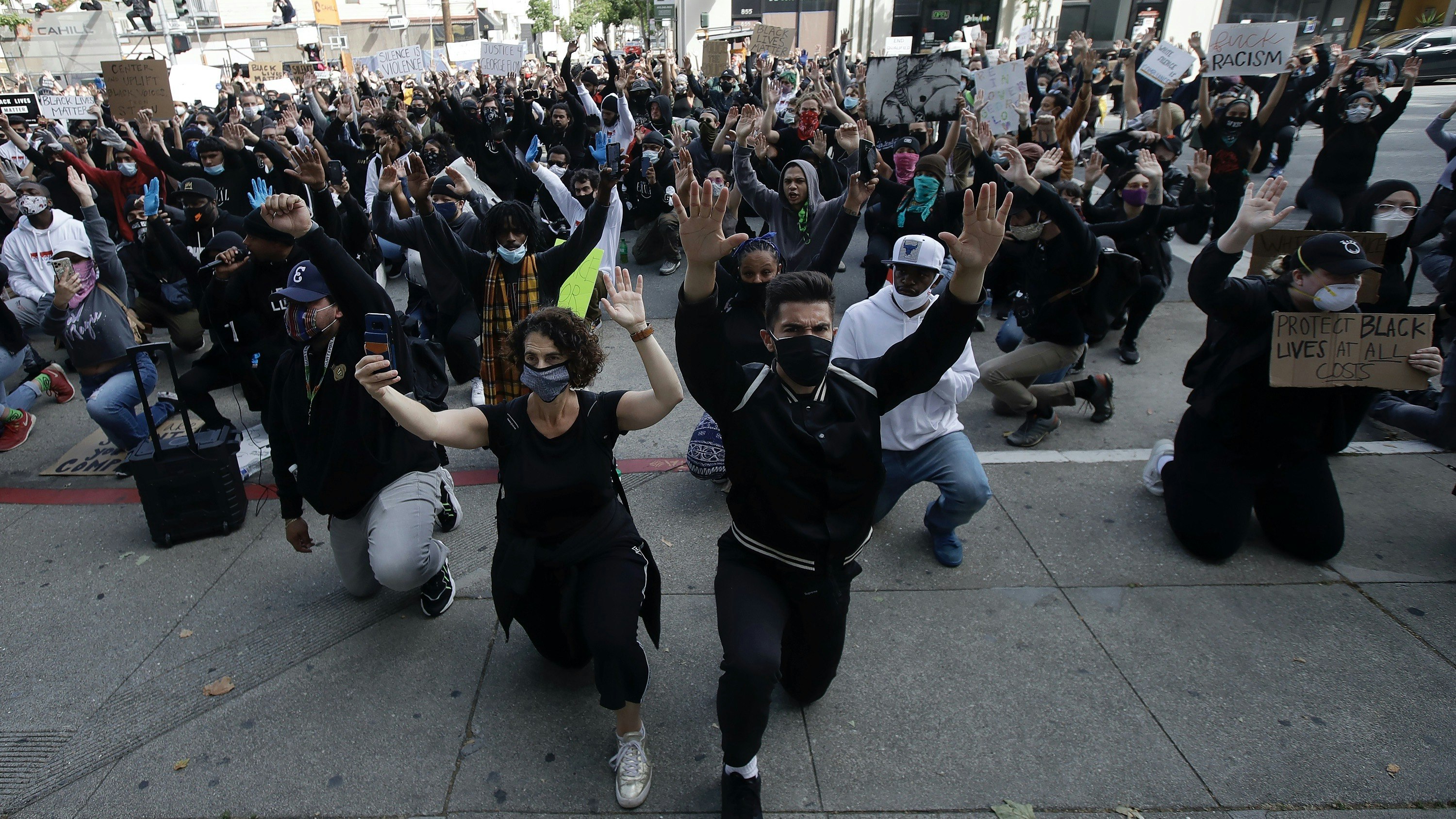 Protesters in San Francisco over the weekend. Photo by AP