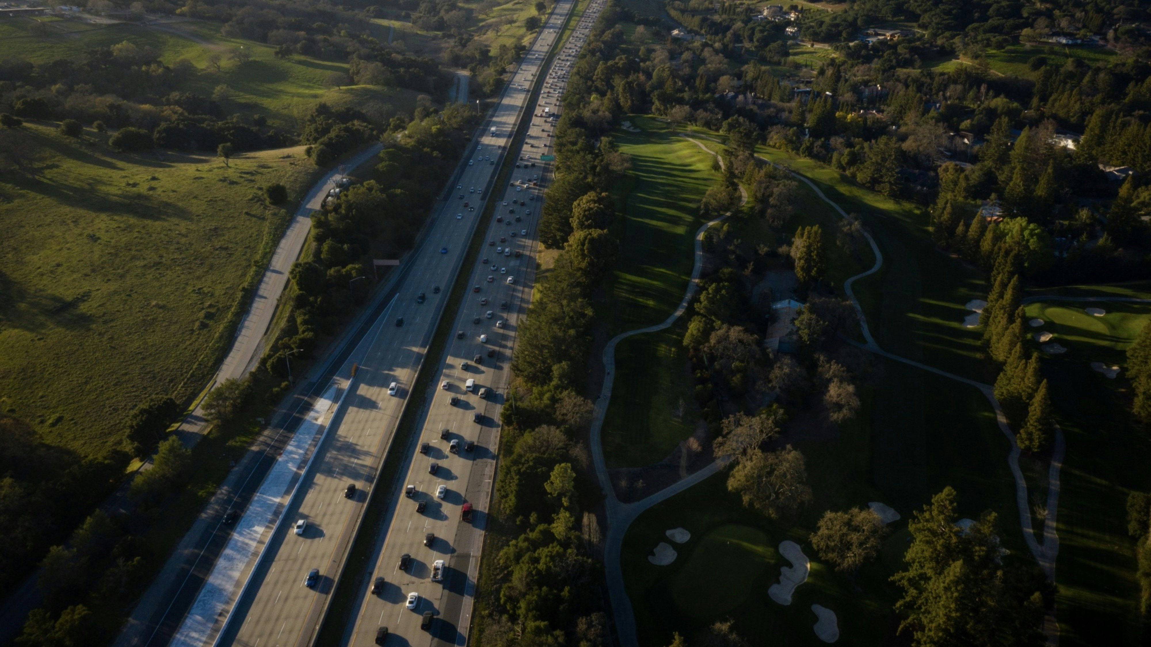 An aerial shot of Menlo Park in Silicon Valley. Photo by Bloomberg