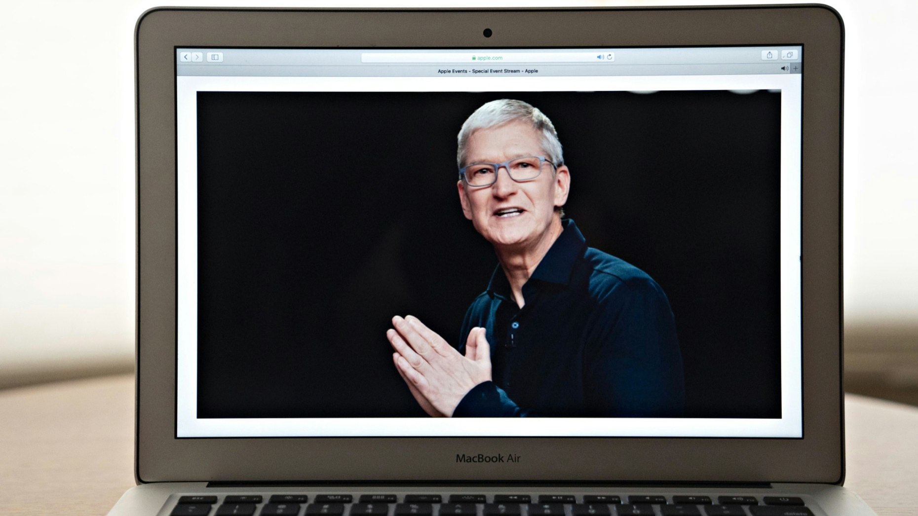 Apple CEO Tim Cook on the company's online-only Worldwide Developers Conference on Monday. Photo by Bloomberg 
