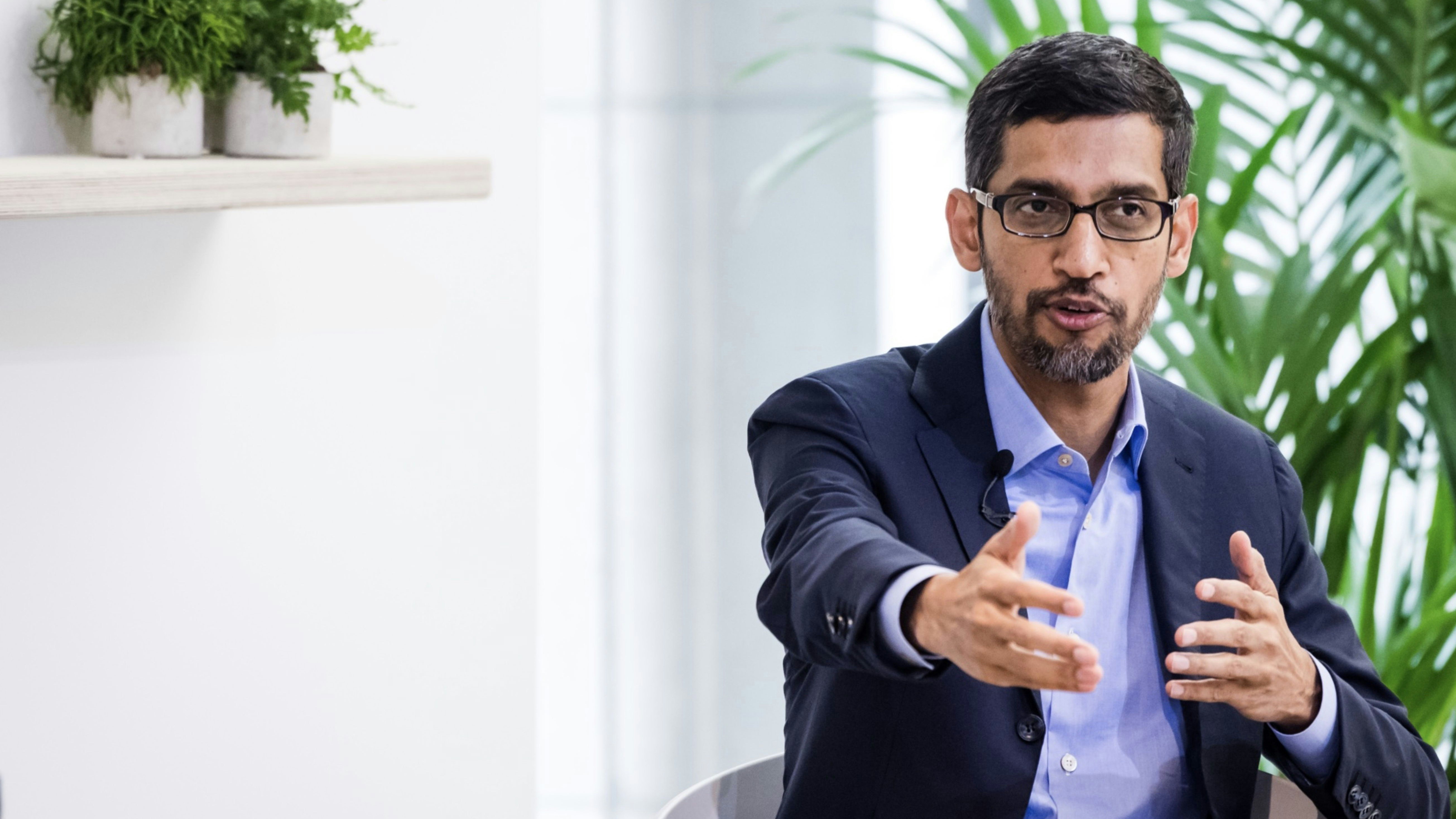 Sundar Pichai, CEO of Google's parent Alphabet. Photo by Bloomberg