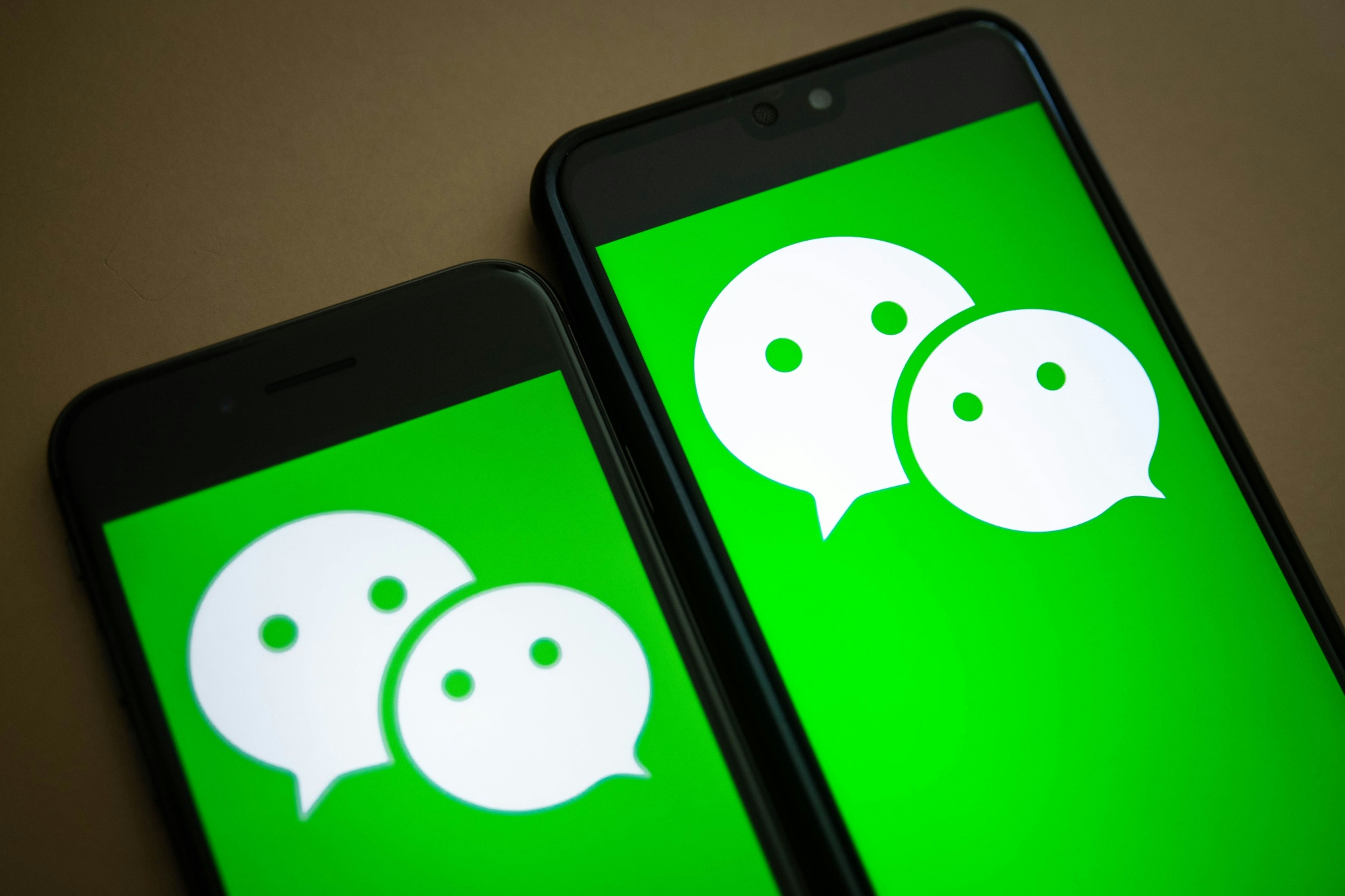 The logo for Tencent's popular WeChat app. Photo: Bloomberg