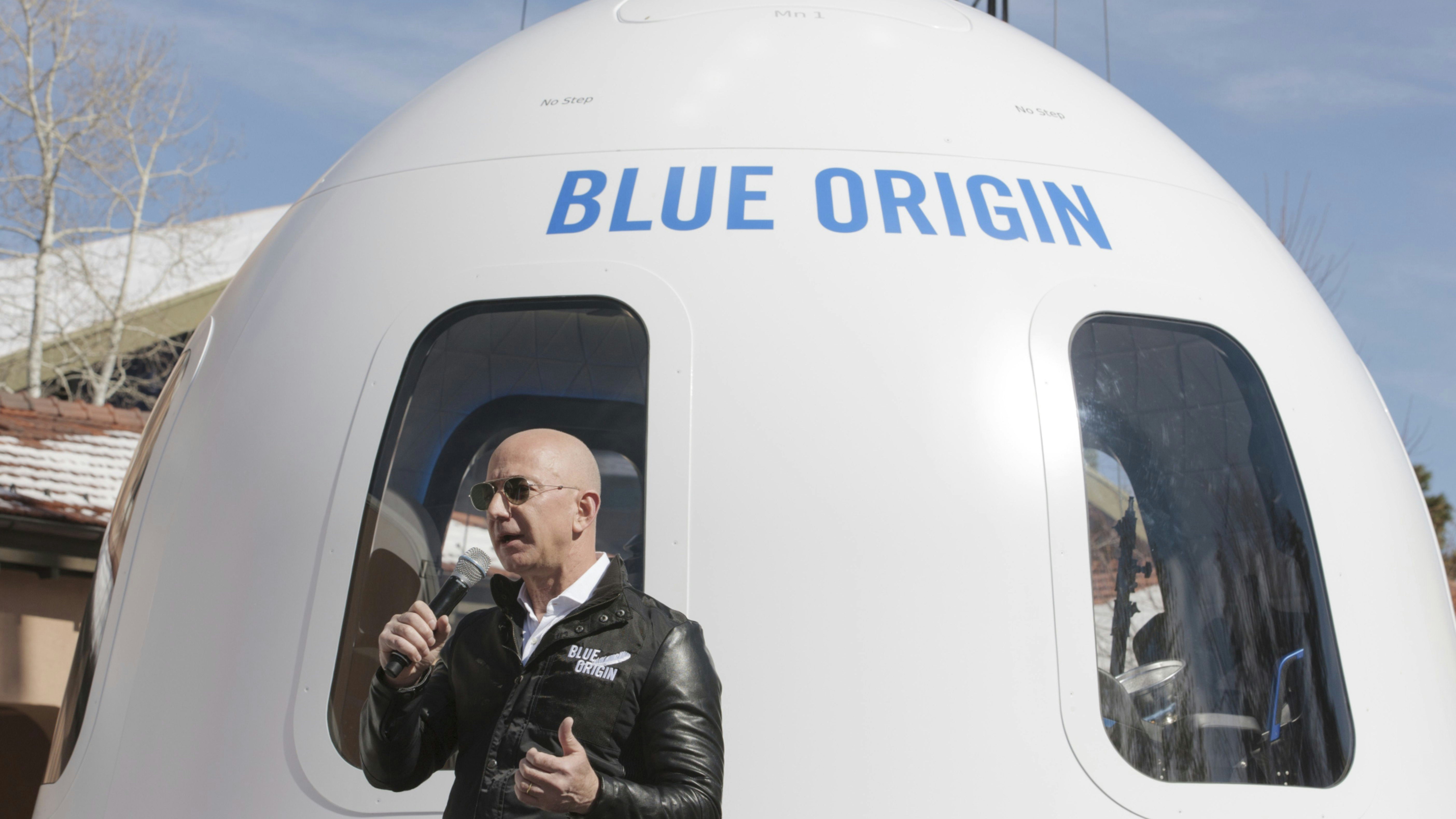 Jeff Bezos, founder of Blue Origin and Amazon CEO. Photo by Bloomberg