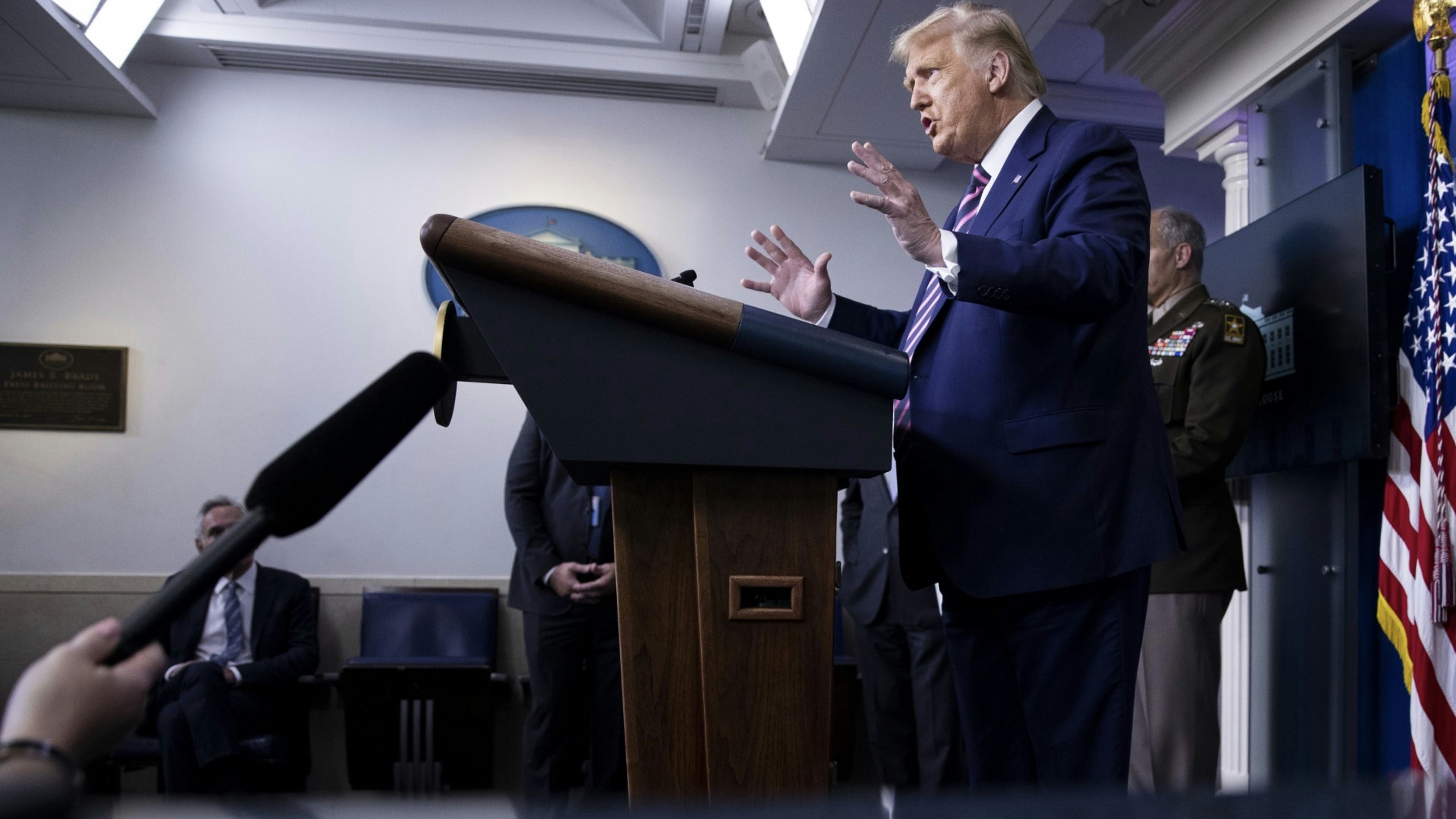 President Trump at a news conference on Friday. Photo by Bloomberg