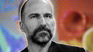 Uber CEO Dara Khosrowshahi. Photo by Bloomberg; illustration by Mike Sullivan