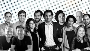 Top, l-r: Tyler Bosmeny, Dan Carroll and Rafael Garica of Clever; Amanda DoAmaral of Fiveable; Matthew Gross of Newsela. Bottom: Primer's Ryan Delk and Maksim Stepanenko; Encantos' Nuria Santamaría, Steven Wolfe Pereira, Susie Jaramillo and Carlos Hoyos; Guild Education's Rachel Carlson.