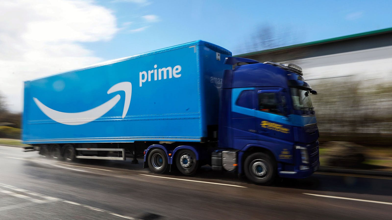 An Amazon Prime truck in the U.K. Photo by Bloomberg.