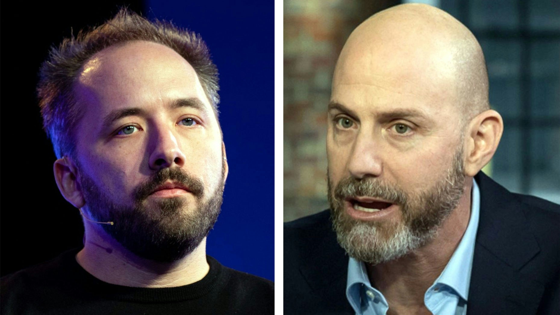 Drew Houston (left), CEO of Dropbox, and Josh Silverman, CEO of Etsy. Photos by Bloomberg