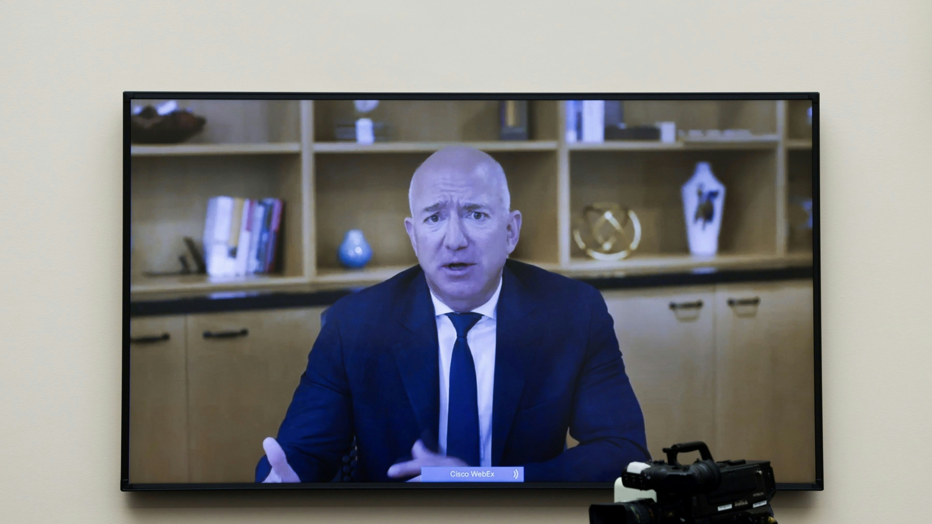Amazon CEO Jeff Bezos appearing before a congressional committee in late July. Photo by Bloomberg