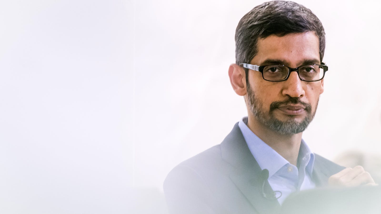 Alphabet CEO Sundar Pichai in January in Brussels. Photo by Bloomberg