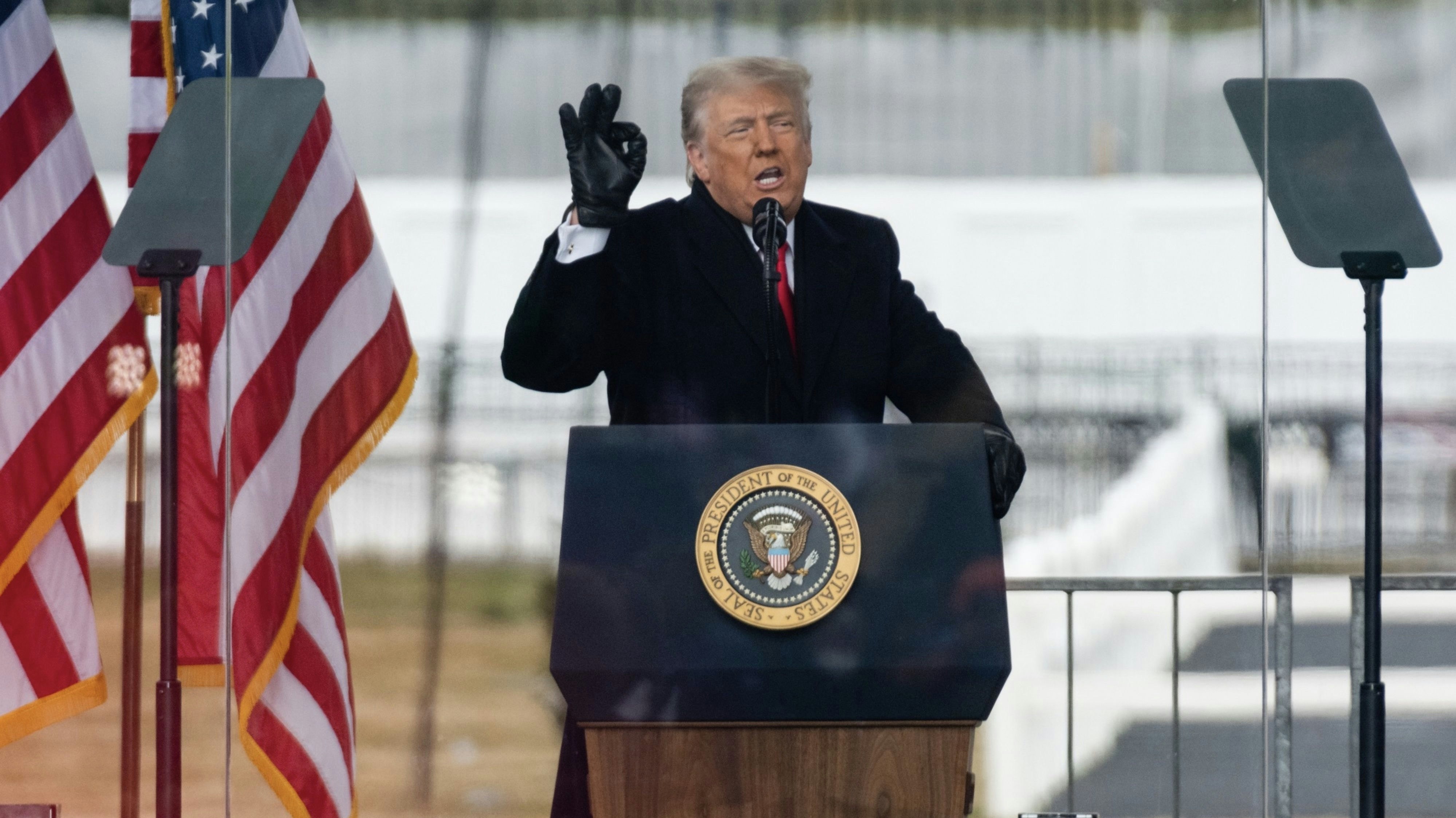 Trump speaking to protesters on Wednesday before the riot. Photo by Bloomberg