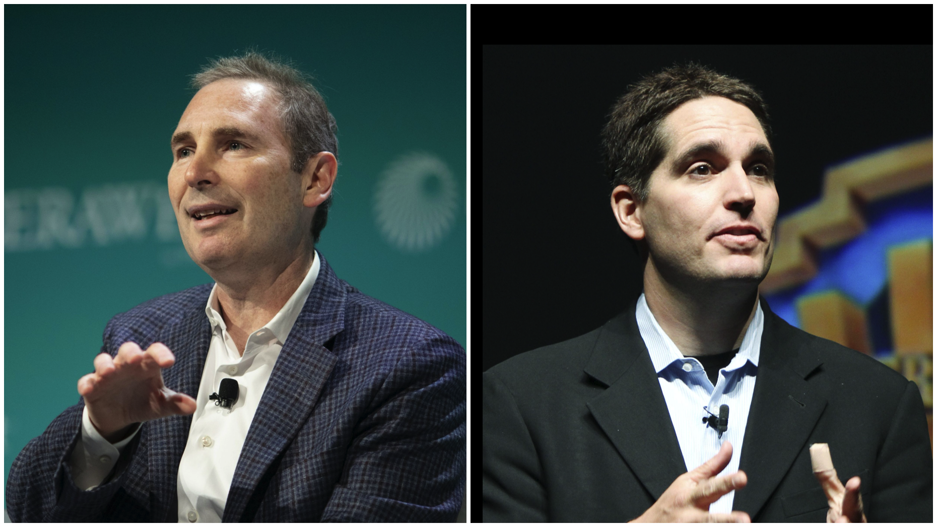AWS CEO Andy Jassy and WarnerMedia CEO Jason Kilar. Photos by Bloomberg