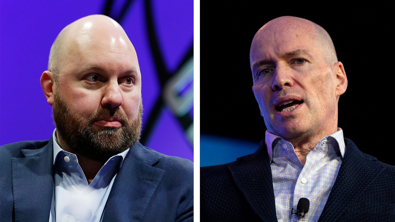 Andreessen Horowitz co-founders Marc Andreessen (left) and Ben Horowitz. Photo by Bloomberg.