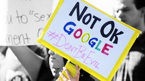A Google worker protest in 2018. Photo by AP