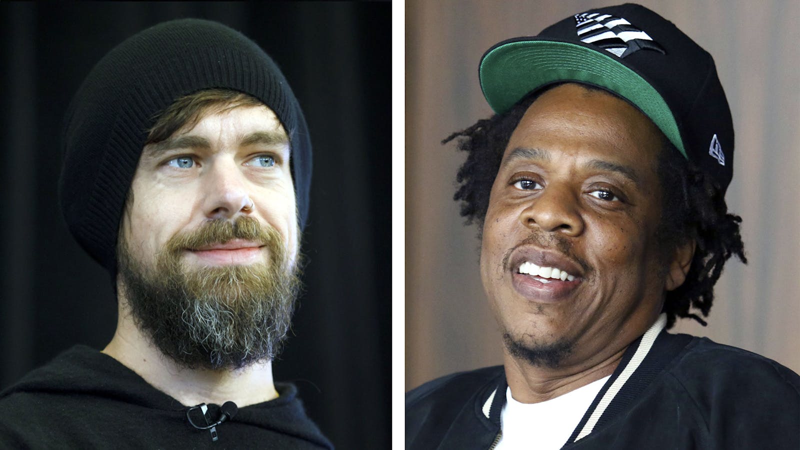 Jack Dorsey (left) and Jay Z. Photos by Bloomberg; AP