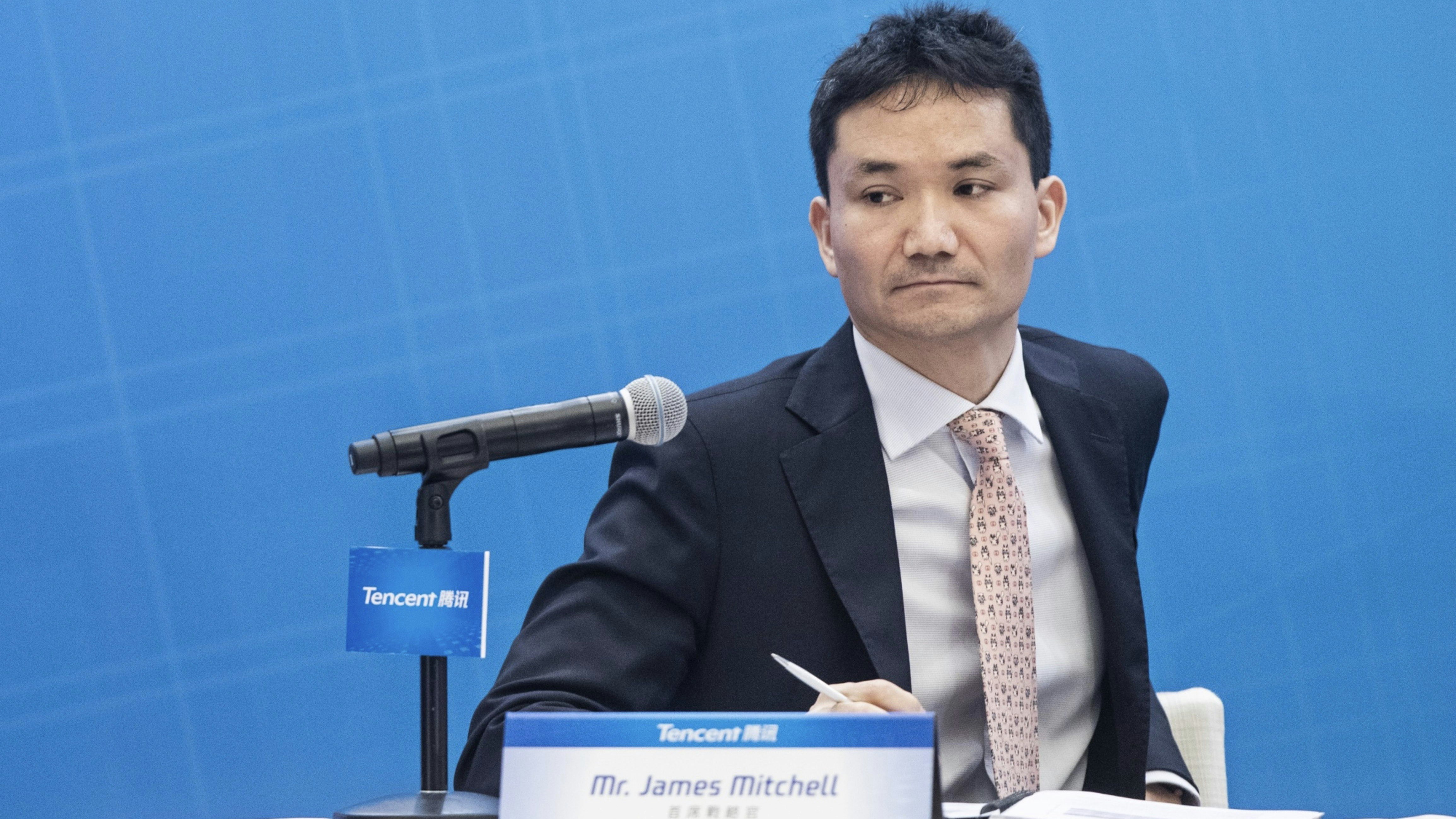 Tencent's Chief Strategy Officer James Mitchell, a key figure in Tencent's investment portfolio. Photo by Bloomberg