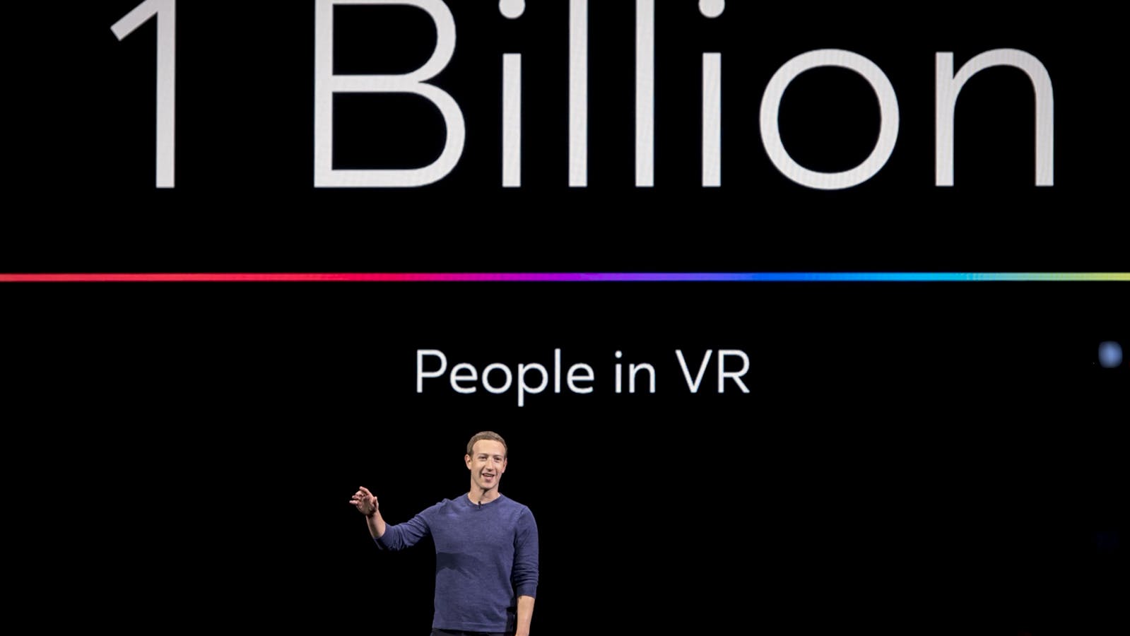 Facebook CEO Mark Zuckerberg at an Oculus event in 2018. Photo by Bloomberg
