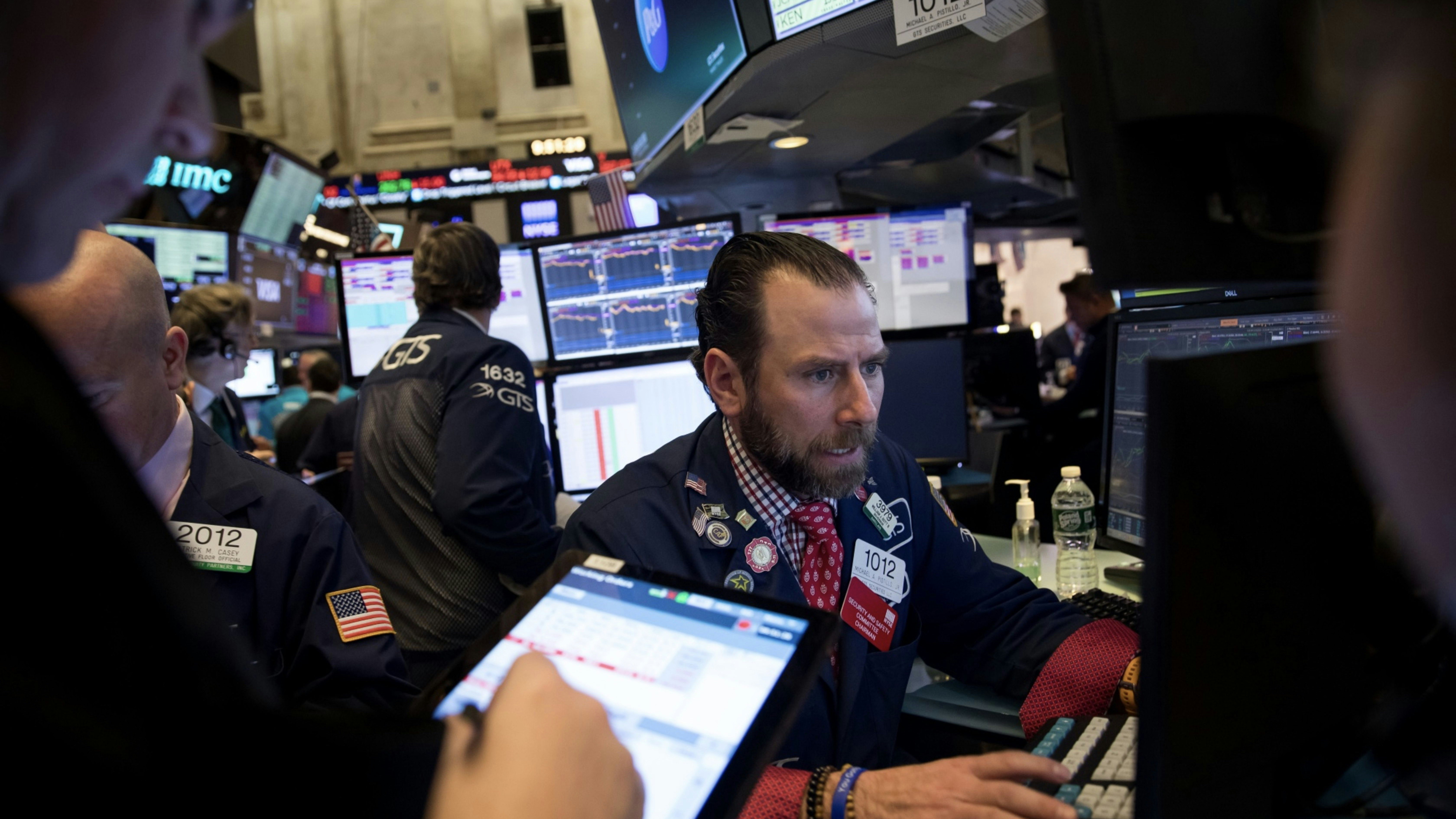 Traders on the floor of the New York Stock Exchange earlier this month. Photo by Bloomberg.