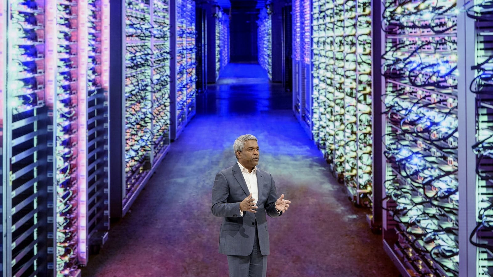 Google Cloud CEO Thomas Kurian at an event in 2019. Photo by Bloomberg