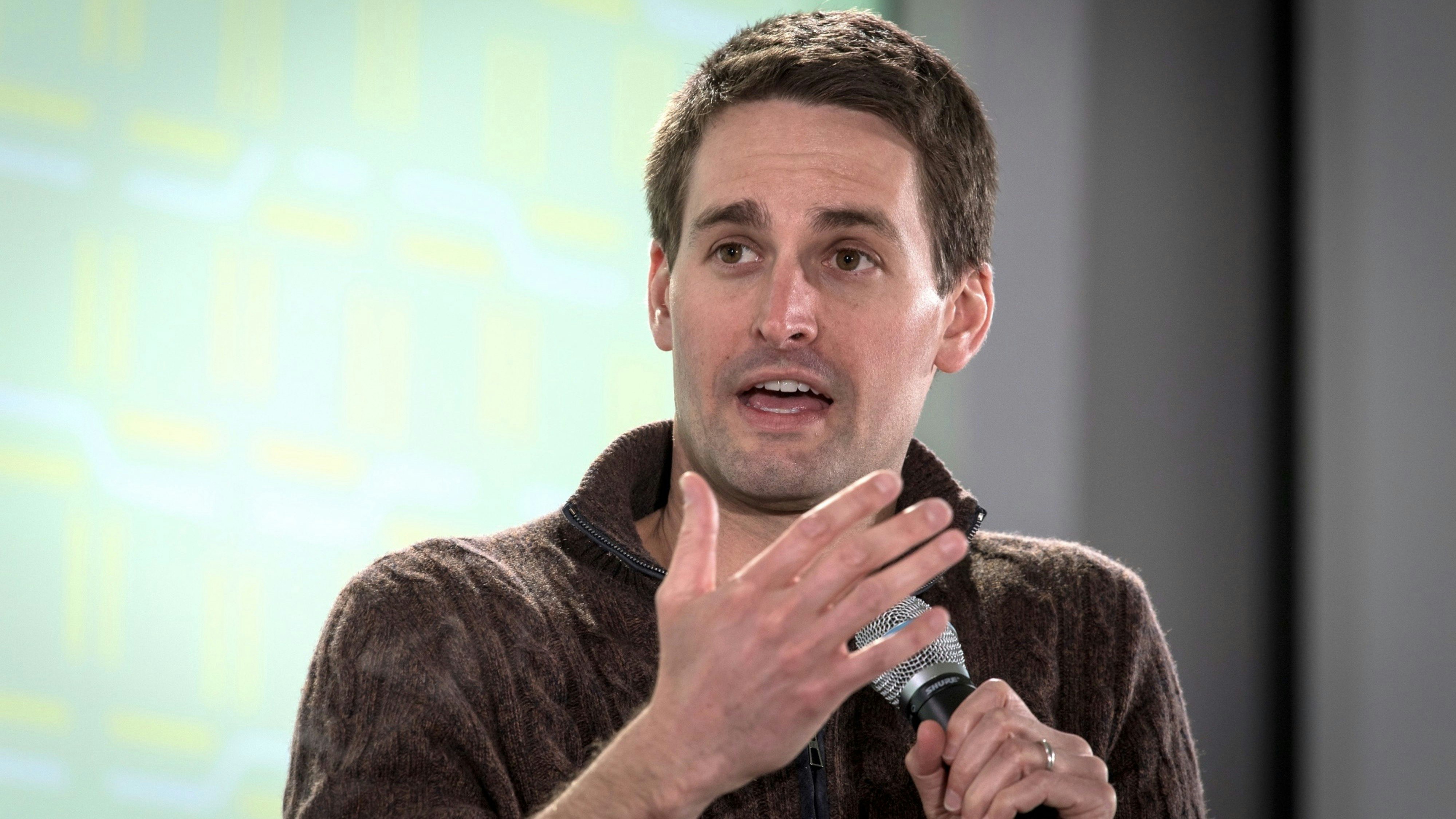 Snap CEO Evan Spiegel. Photo by Bloomberg.