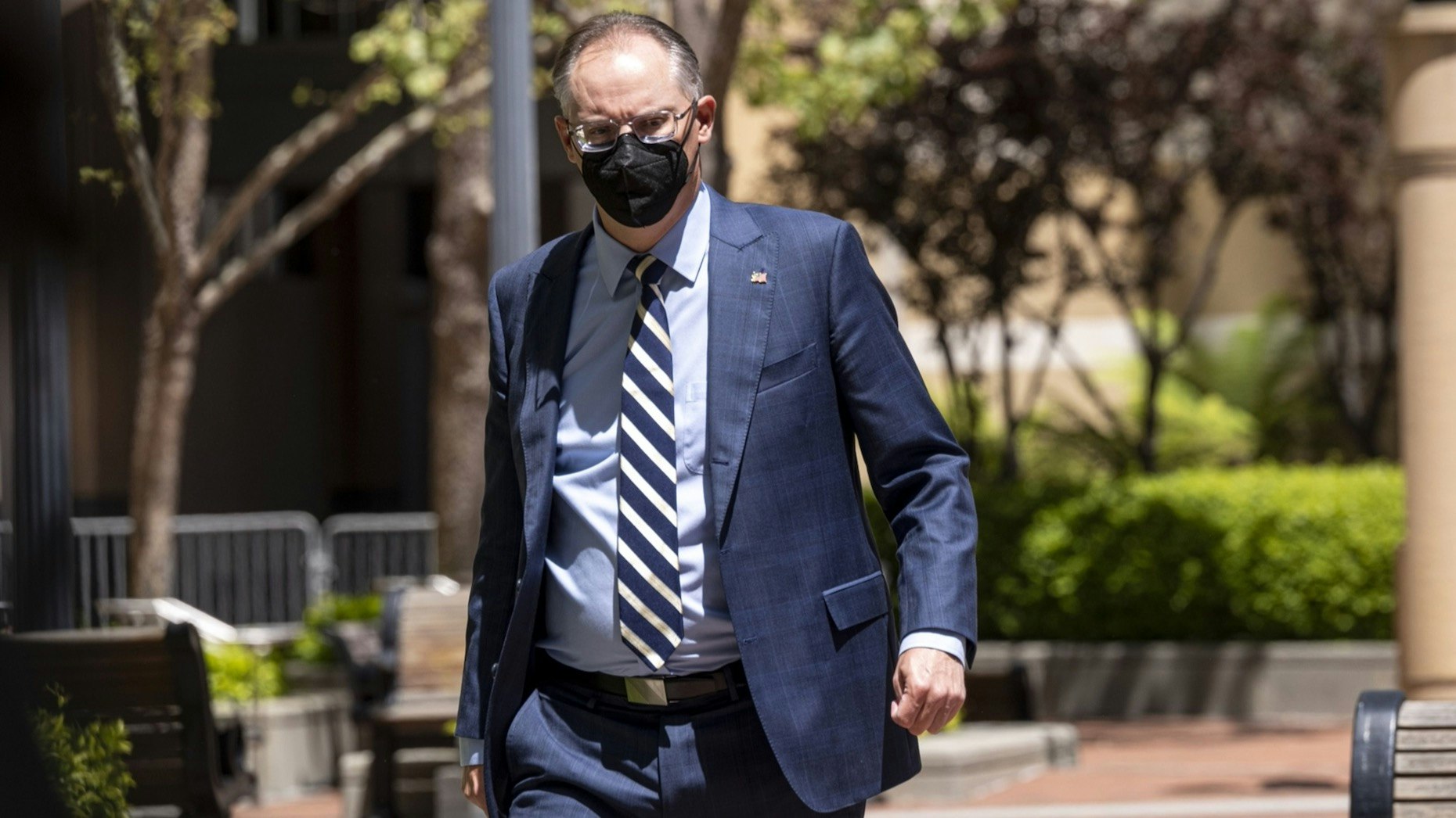 Epic CEO Tim Sweeney returned to the U.S. district court after a break in Oakland, Calif., on Monday. Photo: Bloomberg