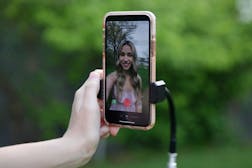 Katie Feeney, who has 325,000 followers on Instagram and 5.6 million on TikTok, sets up a smartphone in Gaithersburg, Maryland. Photo: Bloomberg