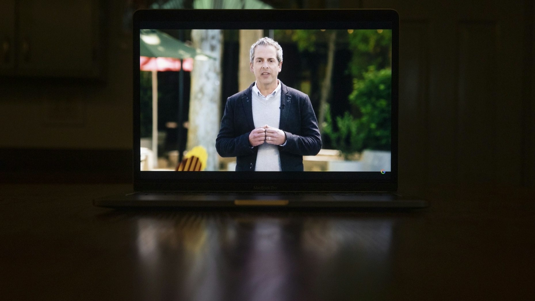 Javier Soltero, general manager of Google Workspace, speaks during an online-only Google developer conference in May. Photo by Bloomberg