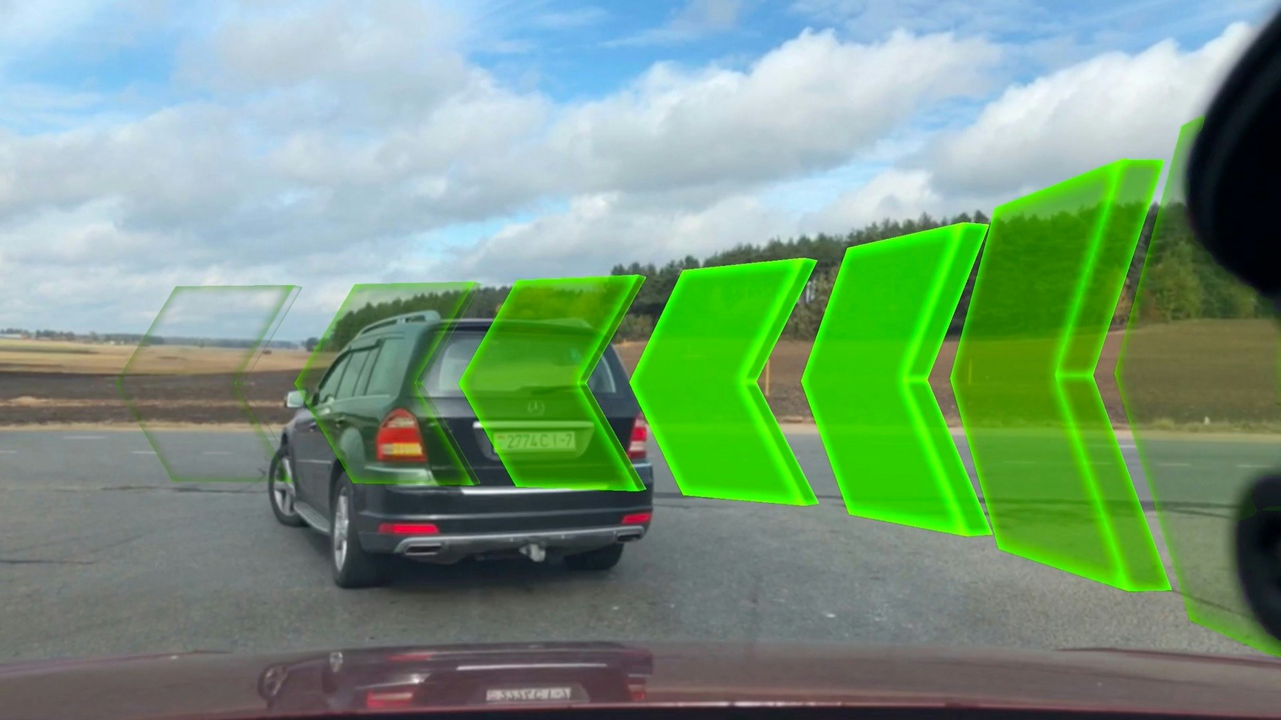 Mapbox technology used in AR-assisted navigation. Image: Mapbox