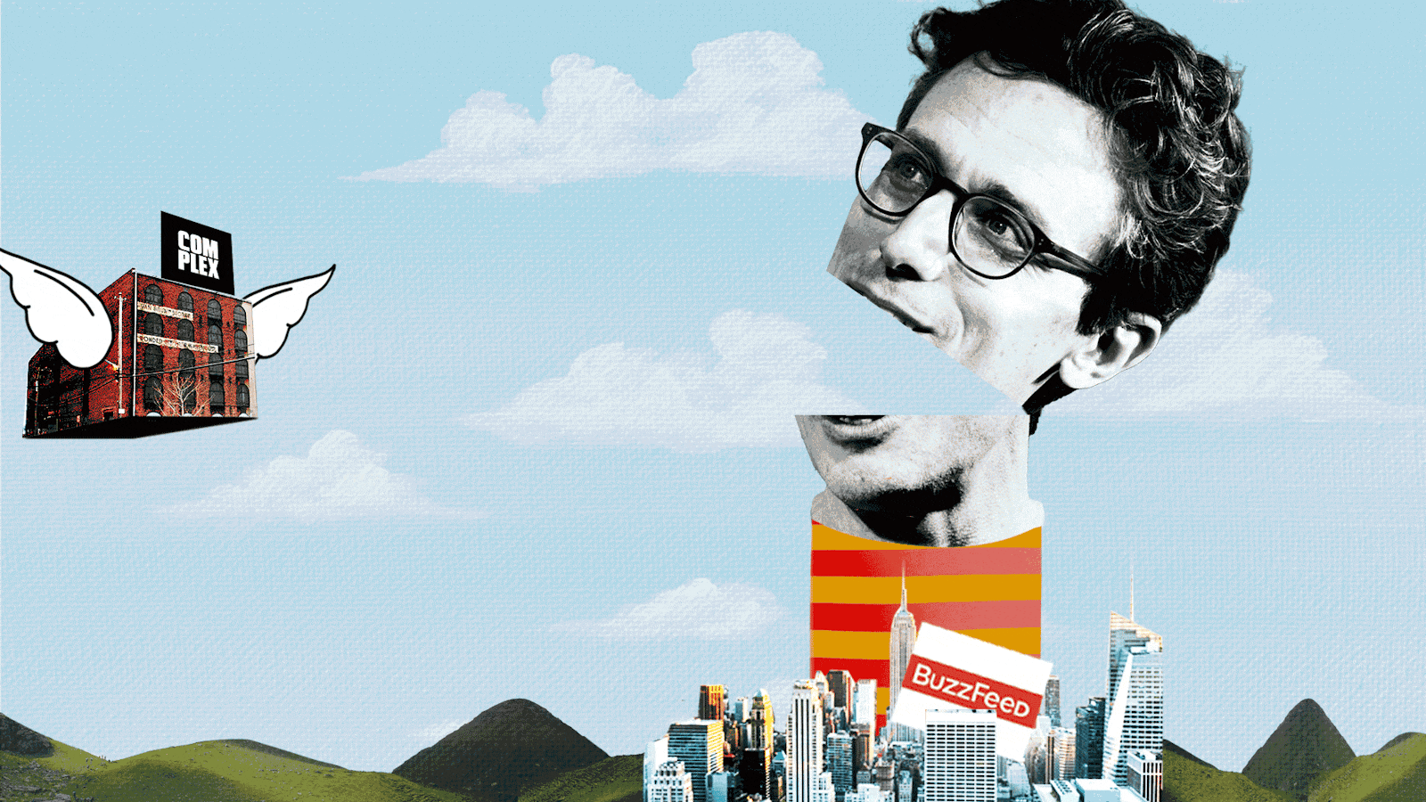 Photo of Jonah Peretti by Bloomberg. Illustration by Mike Sullivan