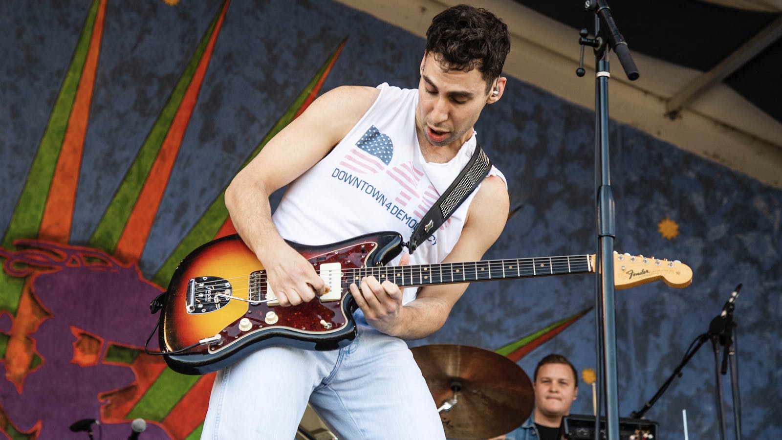 Jack Antonoff of Bleachers performing at the New Orleans Jazz and Heritage Festival in 2019. Photo by AP