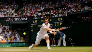 A video clip of Andy Murray, above, winning the 2013 Wimbledon championship, sold for $177,777 on a new NFT marketplace. Photo: AELTC/Wimbledon