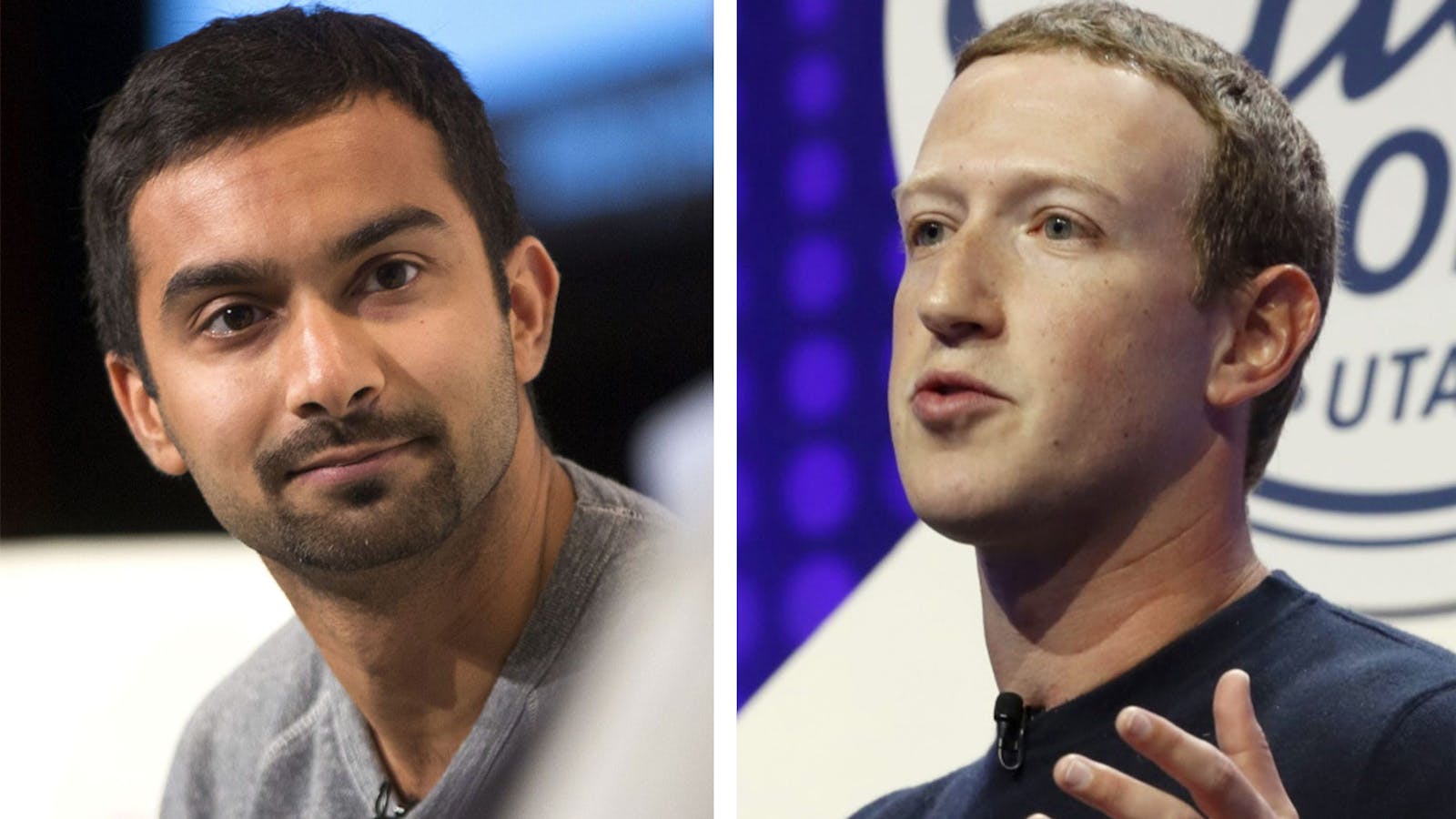 Instacart CEO Apoorva Mehta, left, and Facebook CEO Mark Zuckerberg. Photos by Bloomberg
