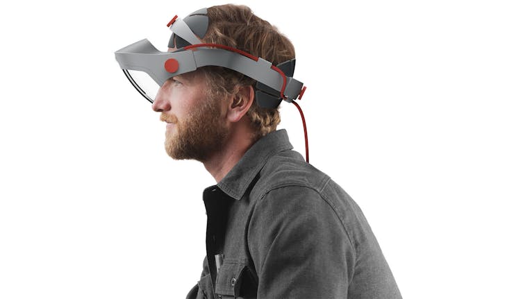 A person wearing Campfire's AR/VR headset. Image by Campfire