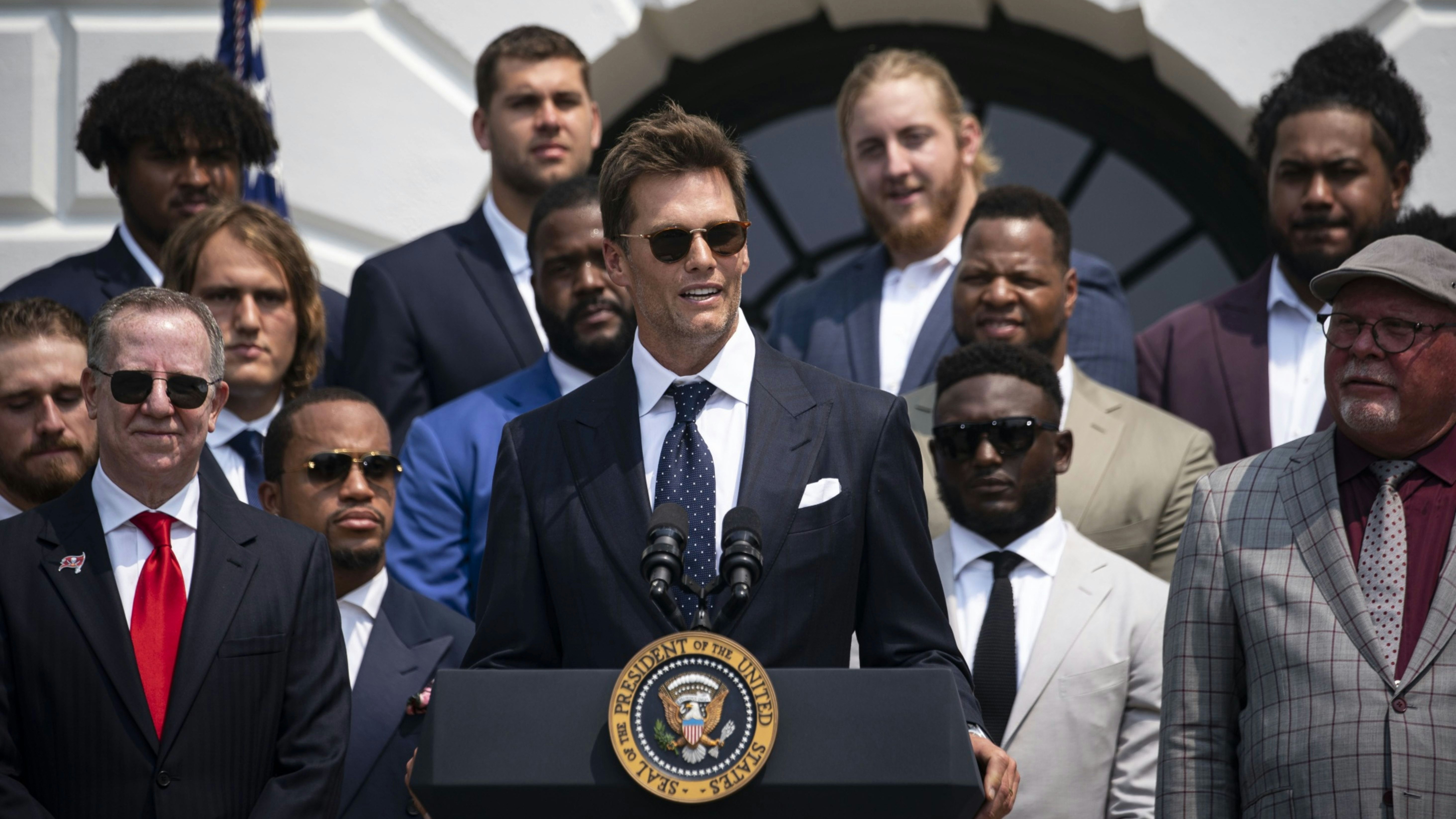 Autograph co-founder Tom Brady at the White House on Tuesday.