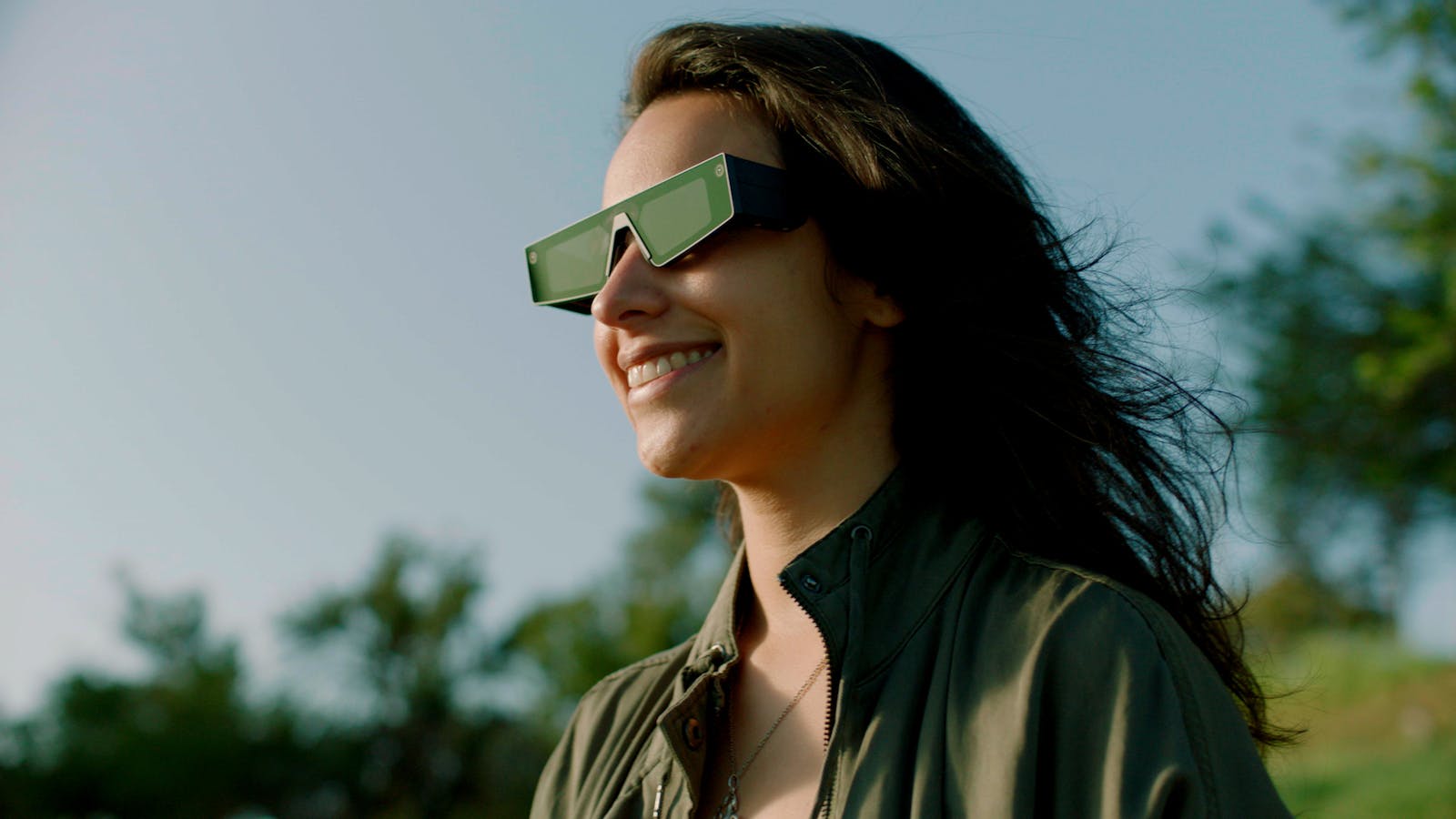 Kat Harris, a developer, wearing Snap's AR Spectacles. Photo by Snap