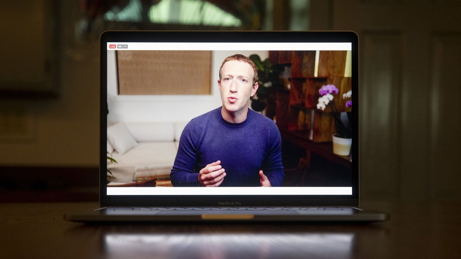 Facebook CEO Mark Zuckerberg speaks during a virtual developer conference in June. Photo by Bloomberg