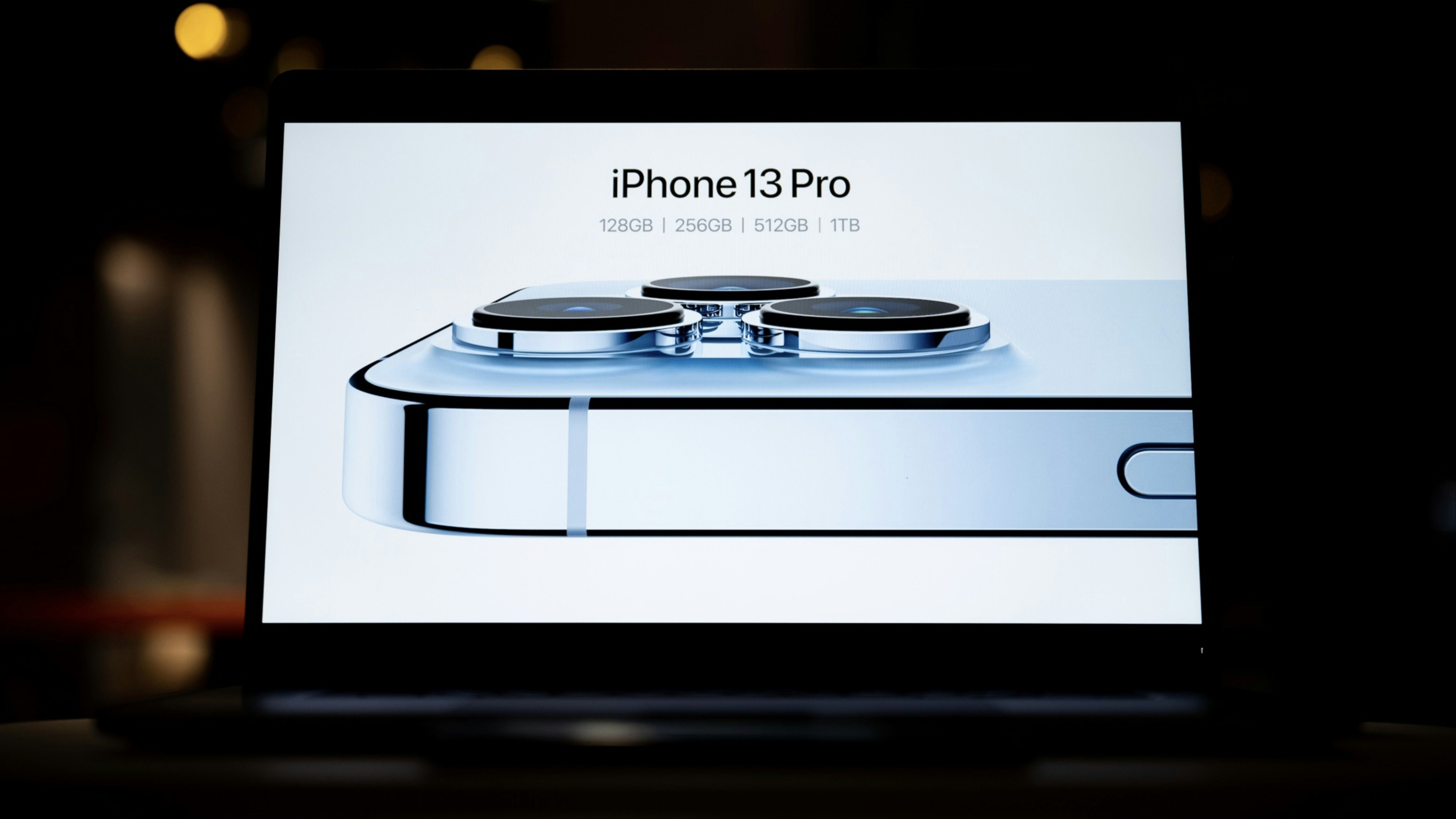 An image from Apple's streamed presentation today. Photo by Bloomberg