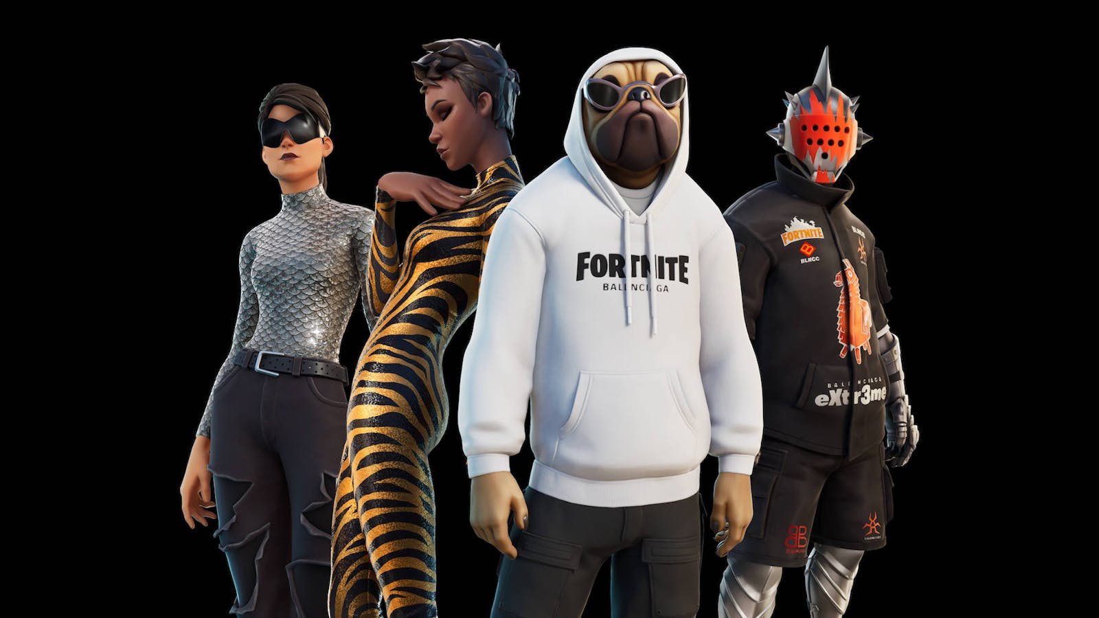 Fortnite characters sporting Balenciaga outfits, a recent metaverse-forward partnership. Credit: Epic Games