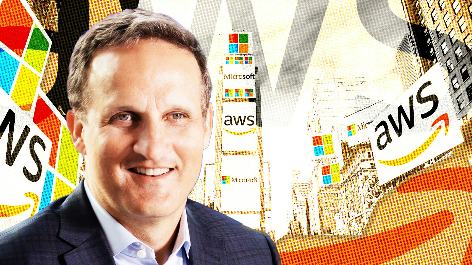 Photo of AWS CEO Adam Selipsky by Amazon. Illustration by Mike Sullivan