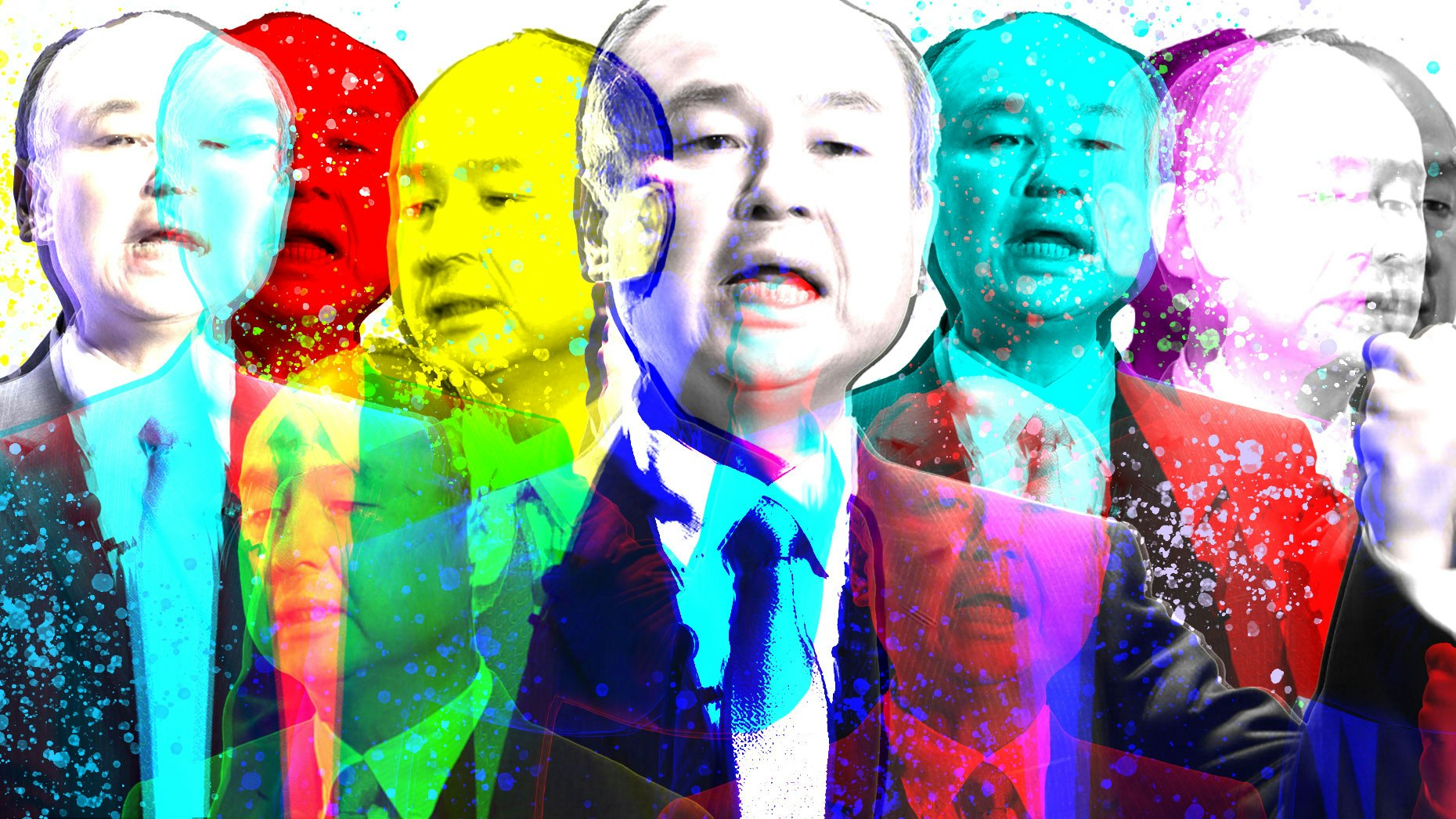 SoftBank CEO Masayoshi Son. Photo: Bloomberg. Art by Mike Sullivan