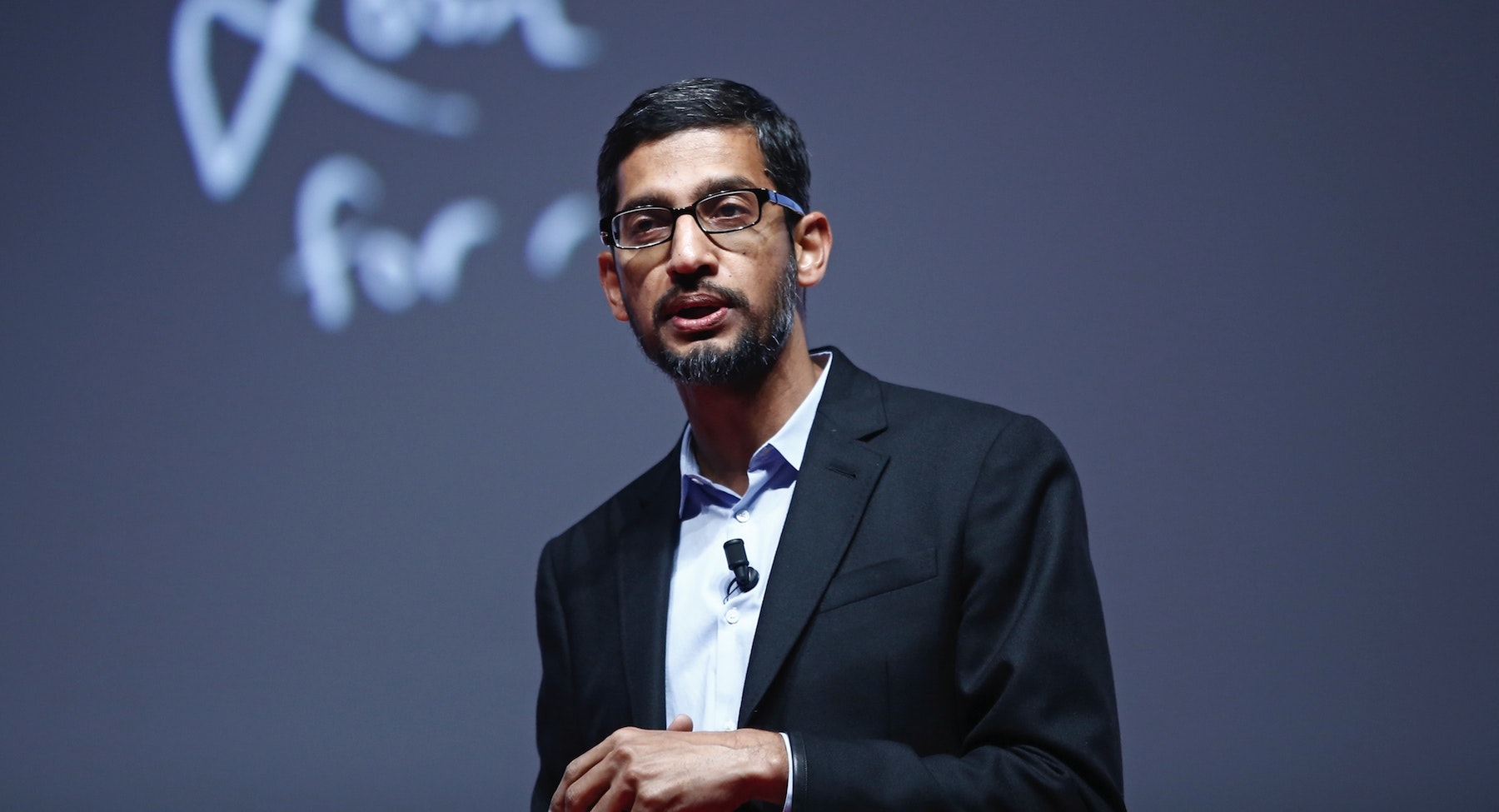 Google's No. 2 executive, Sundar Pichai, in Barcelona Monday. Photo by Bloomberg.