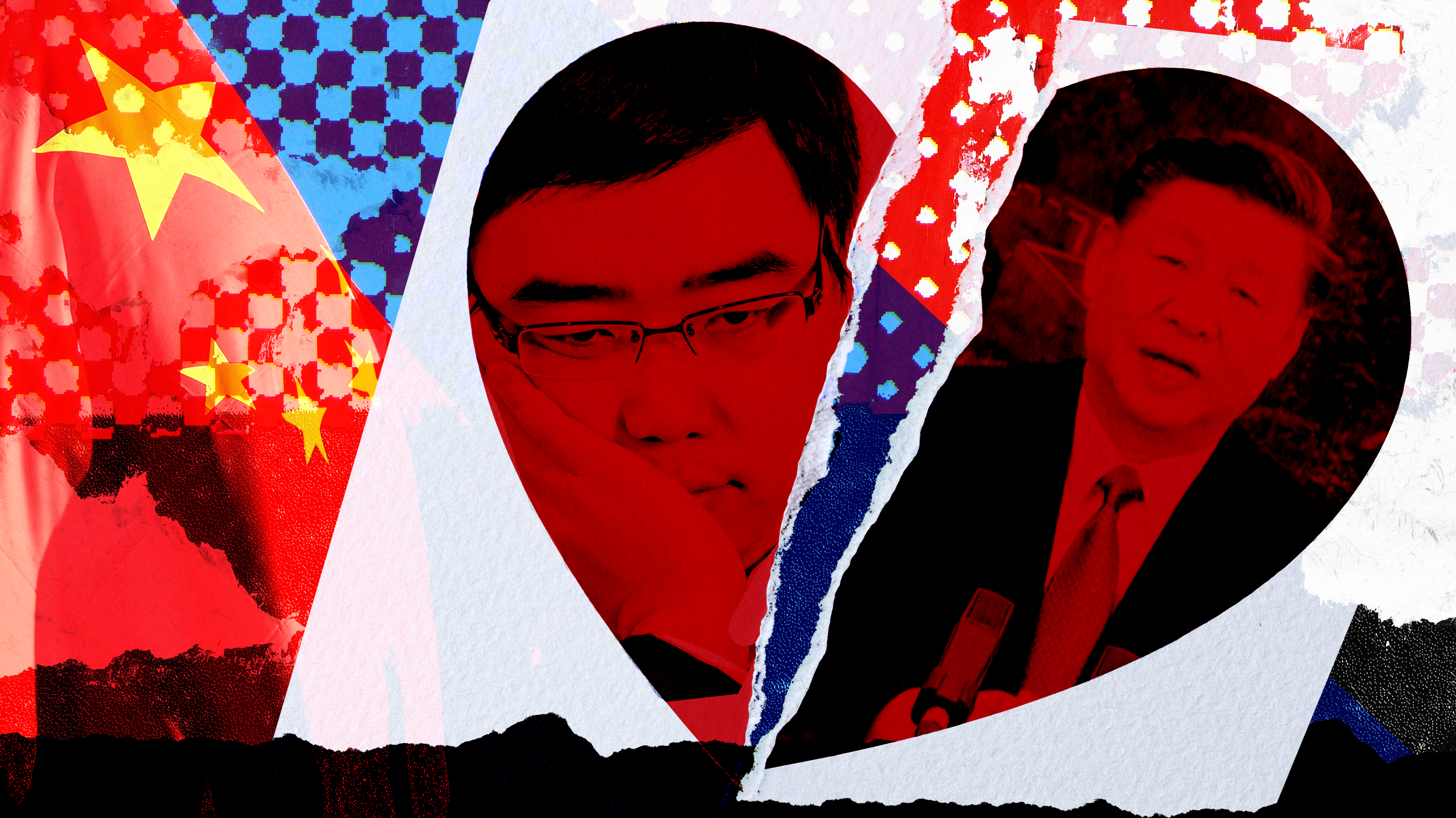 Photos of Didi's Cheng Wei and Chinese president Xi Jinping by Bloomberg. Art by Mike Sullivan