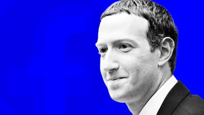 Mark Zuckerberg. Photo by Bloomberg. Art by Mike Sullivan